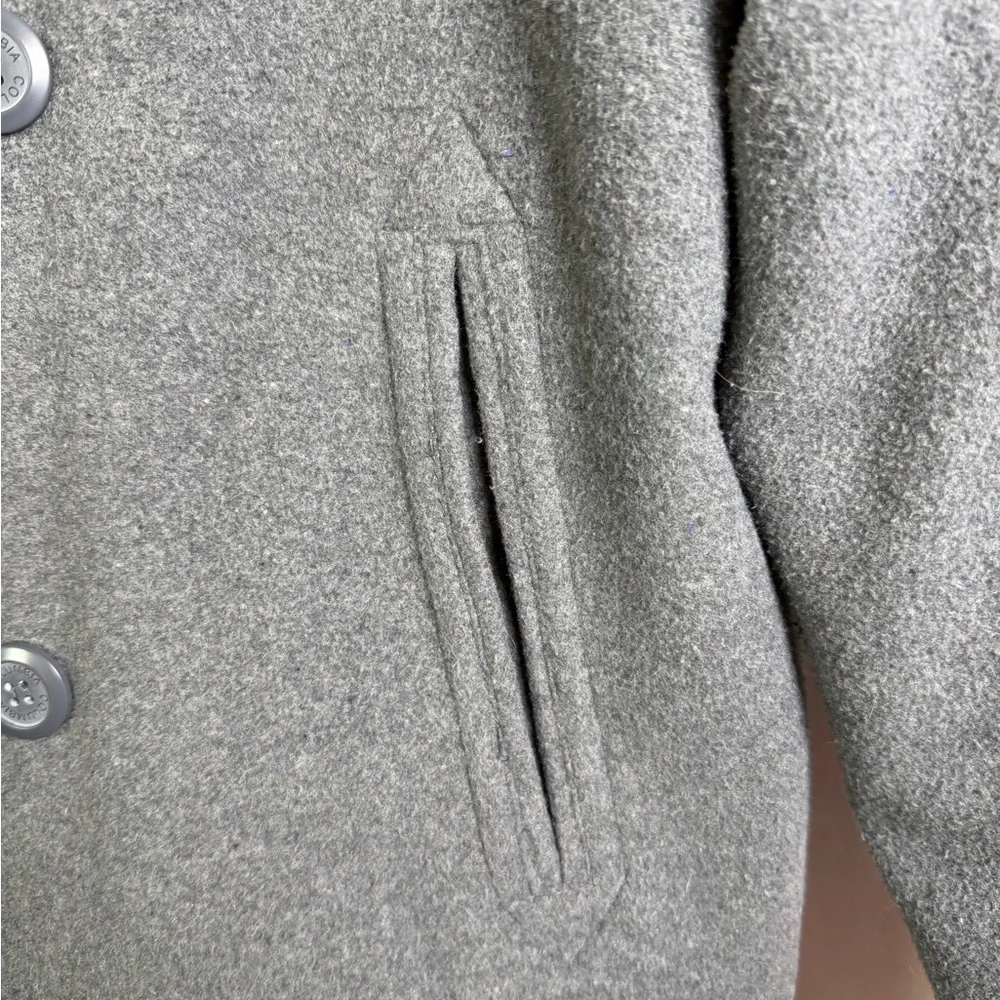 Columbia Men’s Heavy Peacoat Jacket Gray Classic Tailored Outerwear Sz L